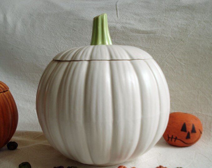 Ceramic off White Pumpkin With Lid 7.5 Inches - Etsy
