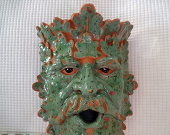 Terracotta Greenman Sconce in Meadow