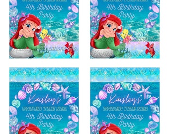 Personalized Baby Ariel Caprisun labels, Mermaid Baby Ariel Caprisun label, Mermaid Baby Ariel Caprisun label template - DIGITAL DOWNLOAD