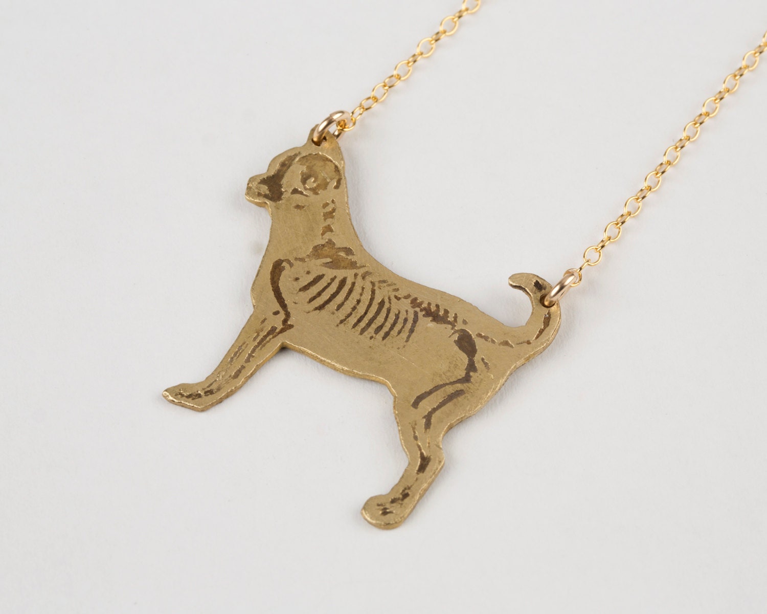 Chihuahua Dog Necklace Etched Dog 