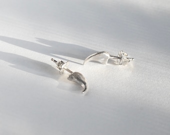 Cat claw earrings, in silver, brass, or gold