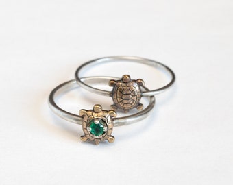 Turtle or Tortoise Ring, with or without gemstone