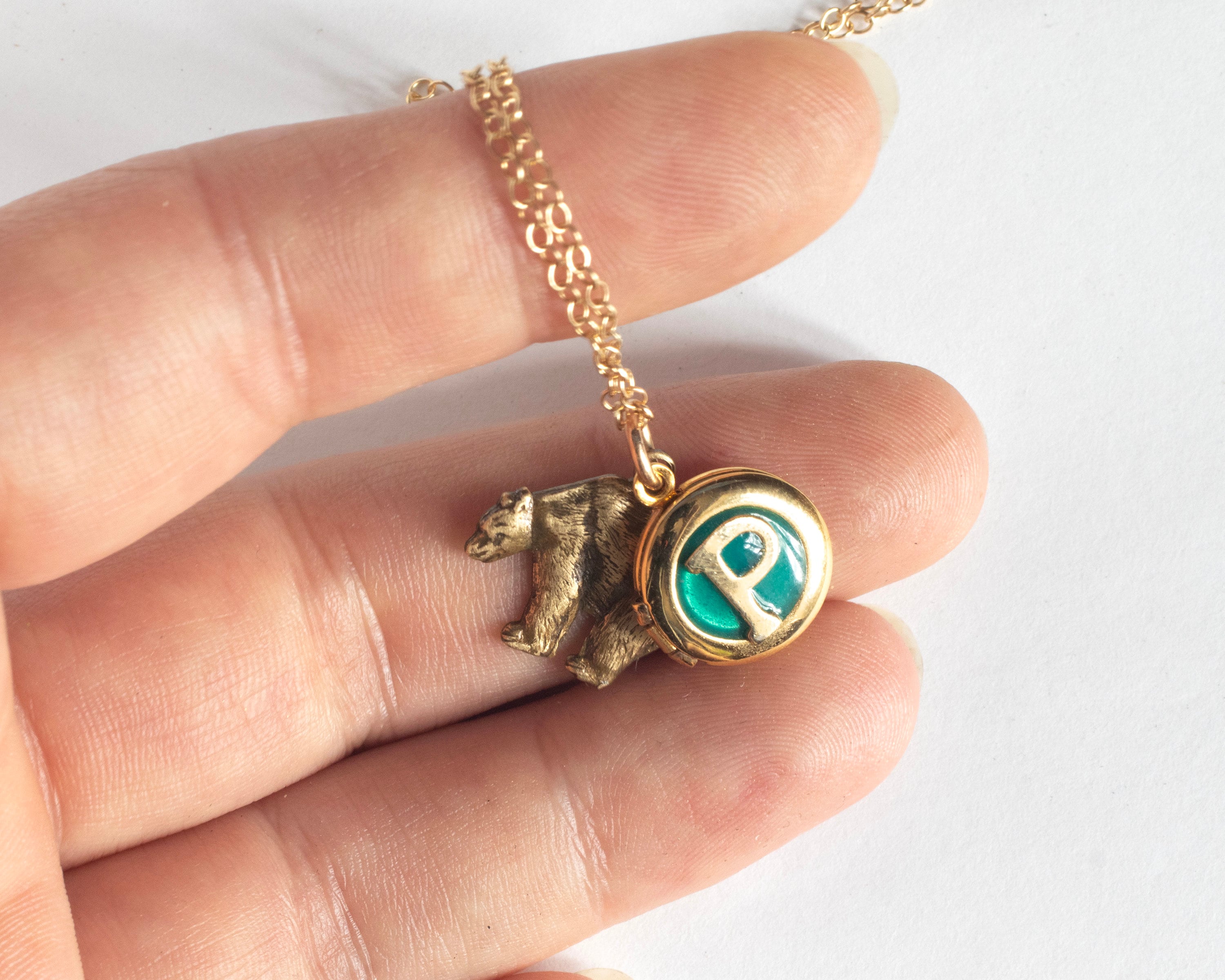 Collana Con Ciondolo Orso In Argento Placcato - Poesia Motivazionale Incisa