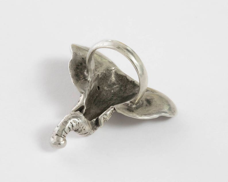 Elephant Statement Ring, Carved Animal Ring, Lucky Elephant Boho Ring image 4