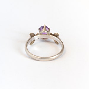 Amethyst Gemstone Honeybee Ring, Bee Jewelry, February Birthstone or Alternative Engagement Ring, Purple Stone Solitaire Ring image 3