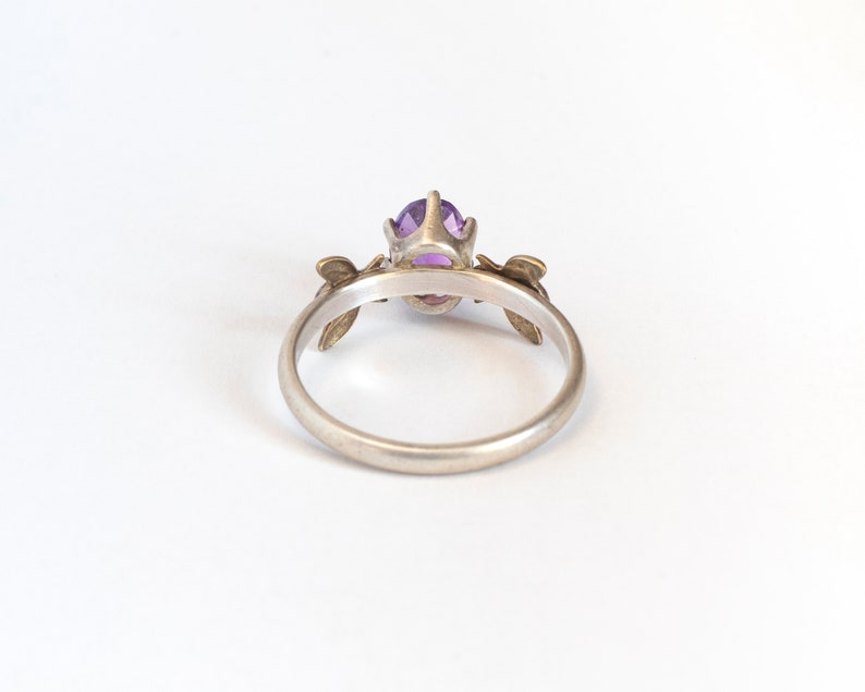 Amethyst Gemstone Honeybee Ring, Bee Jewelry, February Birthstone or Alternative Engagement Ring, Purple Stone Solitaire Ring image 3