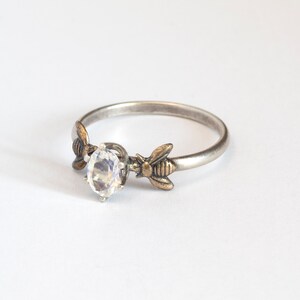 Moonstone bee ring, with round or oval stone image 3