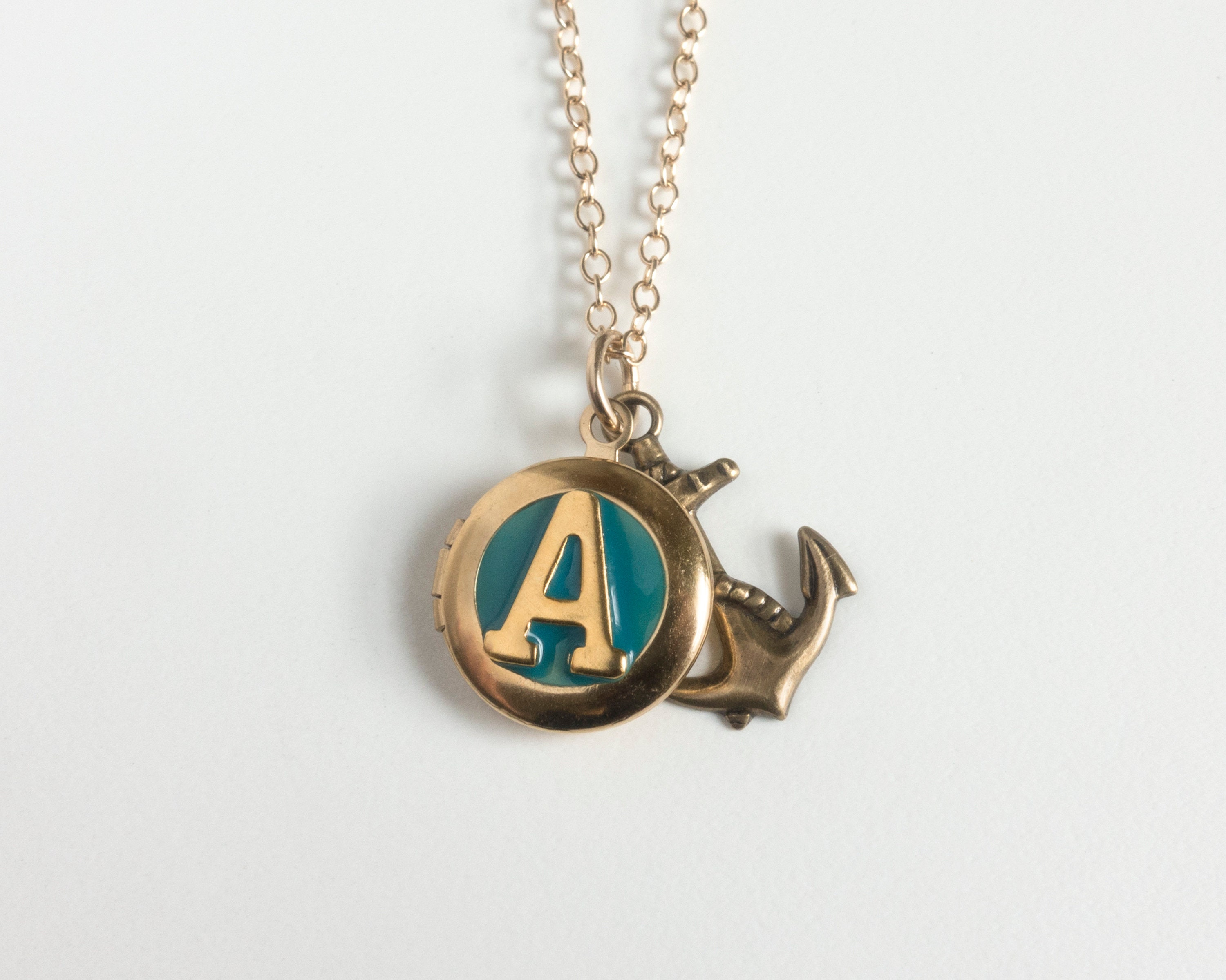 Anchor Necklace Personalized Locket Jewelry 50