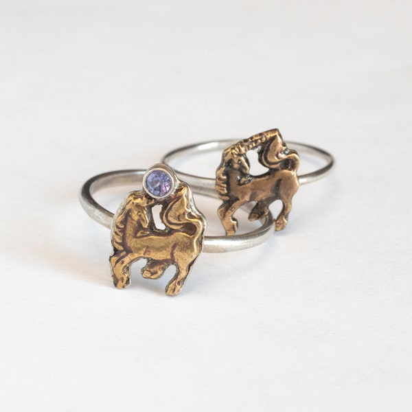 Tiny Unicorn Ring, with or without gemstone