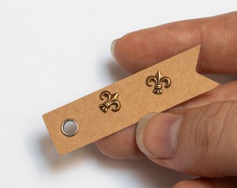 Fleur de Lis Stud Earrings, New Orleans or Mardi Gras Gift