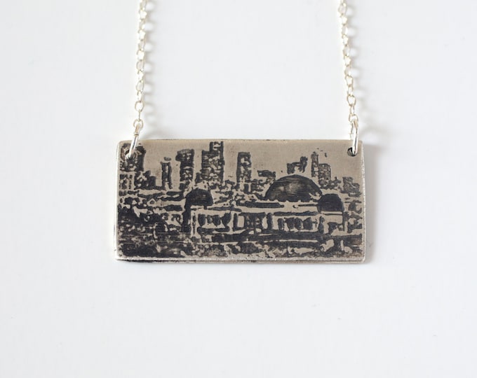 Los Angeles Necklace - L.A. Jewelry - Los Angeles Skyline -  California Necklace - Griffith Observatory - Silver Los Angeles - Souvenir