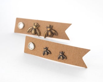 Small Honey Bee Stud Earrings, Bee Gift, Gold Everyday Bee Jewelry, Minimalist Simple Earrings for Beekeeper