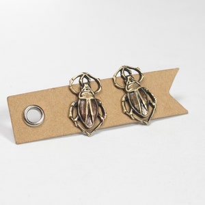 Beetle Scarab Earrings, Egyptian Motif Beetle Jewelry, Insect Stud Earrings image 5