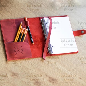 Couverture souple en cuir à 3 anneaux, reliure à 3 anneaux en cuir 8,5 x 11, reliure rechargeable, couverture de reliure personnalisée, reliure A5 à 3 anneaux personnalisée