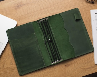 Leather journal cover, Refillable journal cover a5, Journal cover with elastic band, A4 journal cover, B5 journal cover, Travelers journal