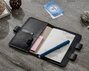 Small notebook with pen loop, B6 notebook cover, A6 notebook case, A6 notebook cover, Small christmas gift for coworkers in bulk, A6 journal