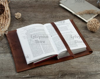 Leather book cover a5, Monogrammed book cover, A6 book cover, A4 book cover with saying, Leather cover for book, Custom book cover art gifts