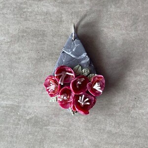 Polymer Clay Pink Flower Marie Necklace Pendant