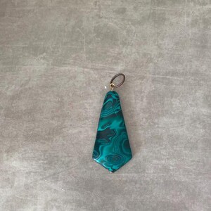 Polymer Clay Malachite ‘Elektra’ Necklace Pendant