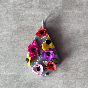 Polymer Clay Poppy Field Marie Necklace Pendant