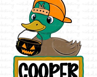 Pato de Halloween PNG, dibujado a mano, placa de identificación, aplique, descarga digital, gráfico infantil, otoño, campo, niño, temporada de sooky, calabaza