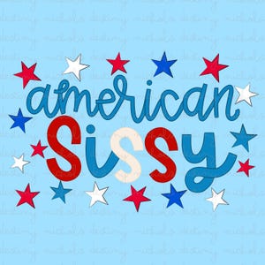 Mariquita americana PNG / 4 de julio / Día del Trabajo / Día de los Veteranos / Descarga digital / Estrellas y rayas / Letra dibujada a mano / EE. UU. PNG