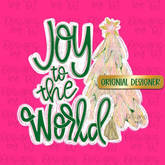 Joy To The World Png, Hand Drawn Png, Preppy, Christmas, Coquette Christmas, Bow Png, Faux Glitter Png, Merry Christmas Png, Brushstroke Png