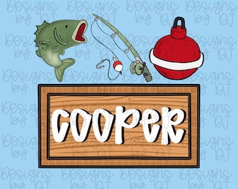 Bass Fishing Cork PNG, Hand Drawn, Name Patch Png, Applique, Digital Download, Kids Graphic Png, Country Boy Png, Kids Shirt Png, Fish Png