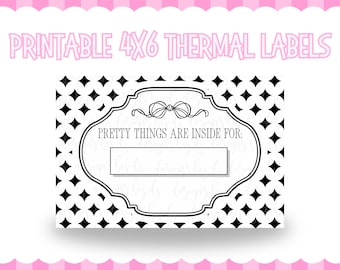 Thermal Pick Up Label | Digital Download | Small Business PNG | 4x6 Thermal Printer | Bows | Printable