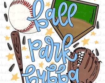 May include: A blue and white baseball themed graphic with the text "Fall Park Baseball". The graphic includes a baseball, a baseball bat, a baseball glove, and a baseball home plate.