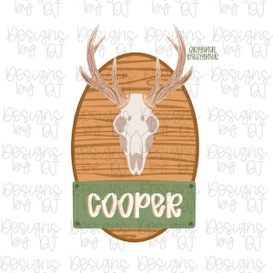 Deer Hunting Skull Mount PNG, Name Patch Png, Applique, Digital Download, Kids Graphic Png, Country Boy Png, Kids Shirt Png, Hunting Season