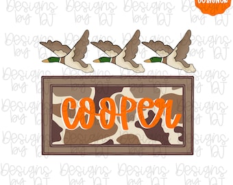 Duck Camo PNG, Hand Drawn, Name Plate, Plaque, Applique, Digital Download, Kids Graphic, Fall, Country Boy Png, Kids Shirt Png, Sublaminatio