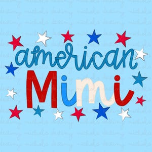 Mimi estadounidense PNG / 4 de julio / Día del Trabajo / Día de los Veteranos / Descarga digital / Estrellas y rayas / Letra dibujada a mano / EE. UU. PNG