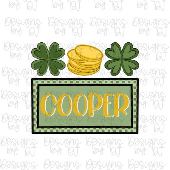 St Patrick’s Day Clover Hand Drawn Name Patch PNG Lucky Clover Png Kids Tshirt Custom Png Leprechaun Png Pinch Me Png St Patty’s Png