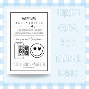 Thermal Pick Up Label | Digital Download | Small Business PNG | 4x6 Thermal Printer | Thank You For Your Order | Happy Mail