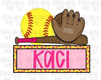 Parche con el nombre de una niña de softbol Png Softbol Png Bate de softbol Png Camiseta para niños Png Día del juego de jonrones Png Hola bateador Swing Png Deportes Png Espíritu Png