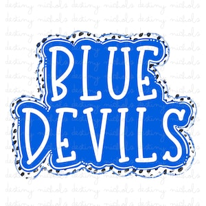 Blue Devils PNG | Hand Lettering | School Sports Logo Design | Digital Download | Football | Baseball | Basketball | Trending