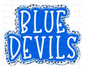Blue Devils PNG | Hand Lettering | School Sports Logo Design | Digital Download | Football | Baseball | Basketball | Trending