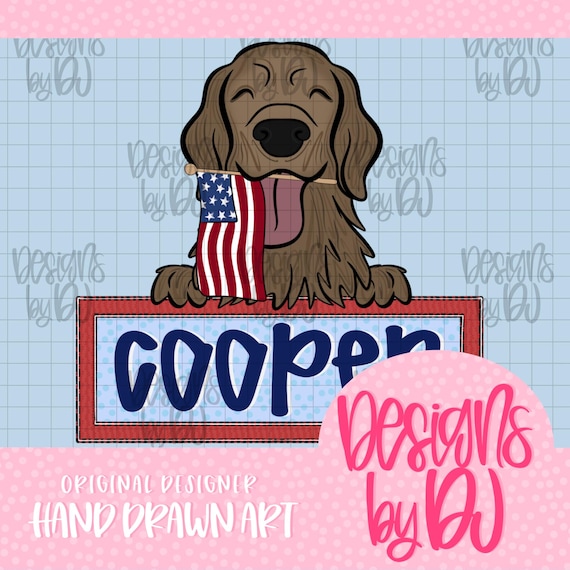 Dog Red White & Blue Boy Kids Name Patch Png Patriotic Flag Png Kids Tshirt Design Png Custom Png RWB Png America Png Stars Png USA Png