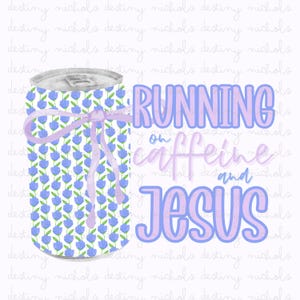 Running on Caffeine and Jesus PNG | Grandmillenial | Purple Floral ...