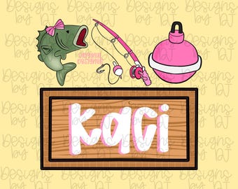 Bass Fishing Cork PNG, Hand Drawn, Name Patch Png, Pink Png, Digital Download, Kids Graphic, Country Girl Png, Kids Shirt Png, Fish Png