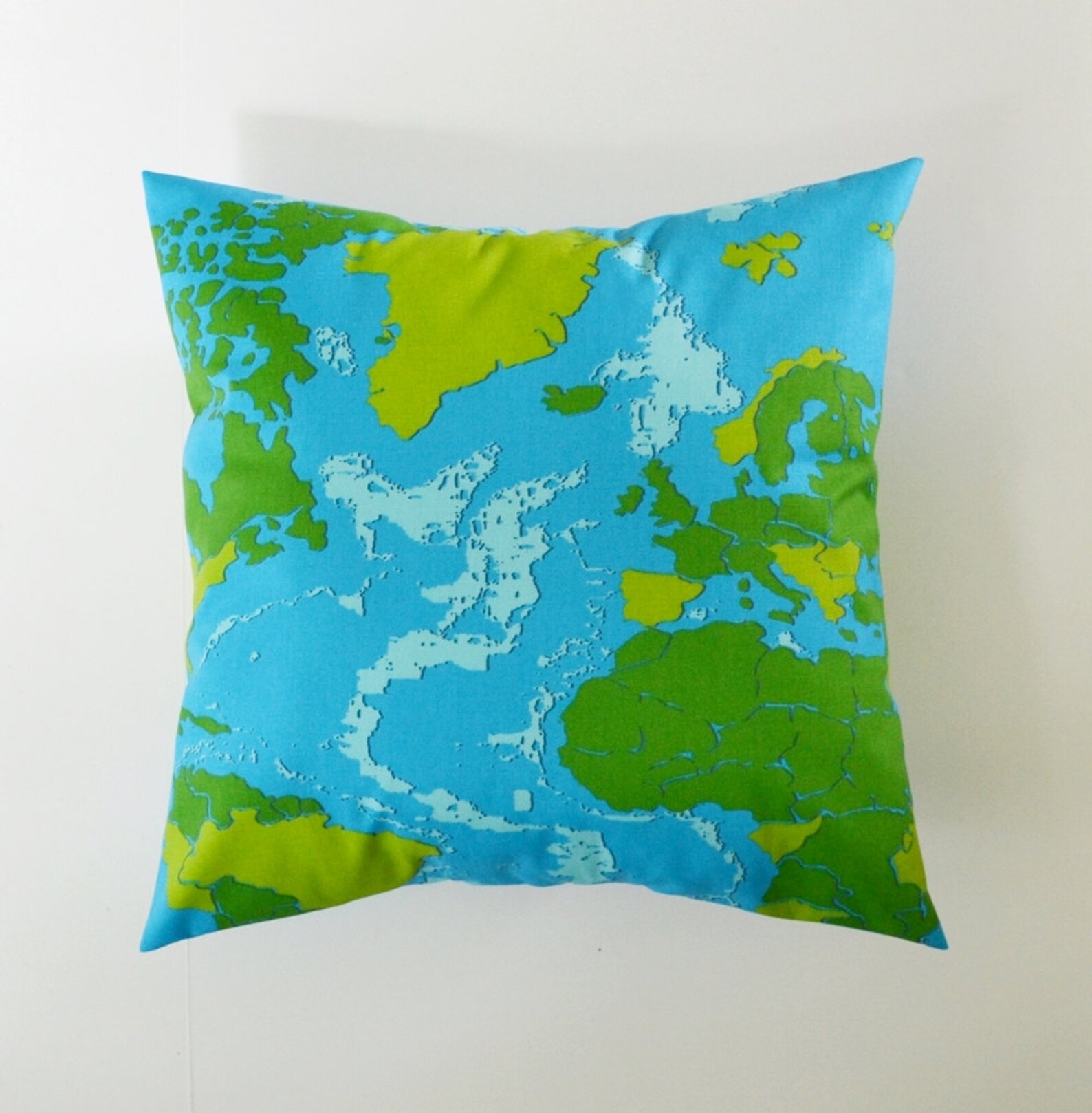 Blue Pillow Cover Map Pillow World Map Pillow Pirate Pillow 8 Etsy