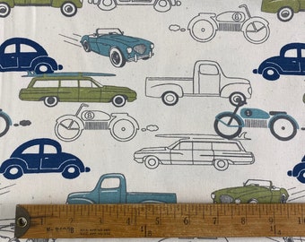 Premier Prints Home Decor Fabric Retro Rides Cars 1 Yd+ Remnant