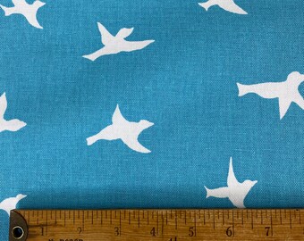 Premier Prints Home Decor Fabric Flying Birds Blue 30" Remnant