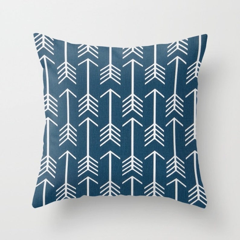 Arrows Pillow Cover Navy Pillow Cover Tribal Pillow Accent Etsy