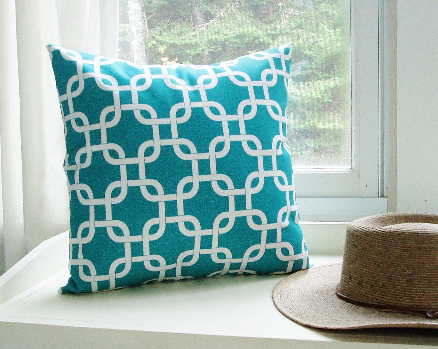 Turquoise Pillow Cover Decorative Pillow Cover Size Choice Etsy