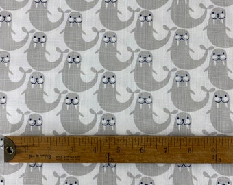 Premier Prints Home Decor Fabric Walrus Gray White 1+ yard Remnant