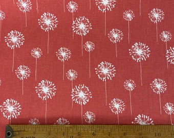 Premier Prints Home Decor Fabric Coral Dandelion Flowers BTY