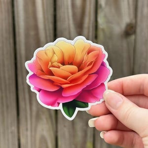 Rose stickers, pink rose vinyl sticker, rose flower sticker, stickers for scrapbooking, floral stickers