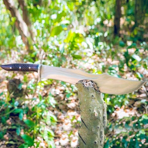 15 Inches Blade Tactical Machete, Hand Forged Full Tang Machete Knife,  Balanced Water Tempered Carbon Steel, Ready To Use Machete